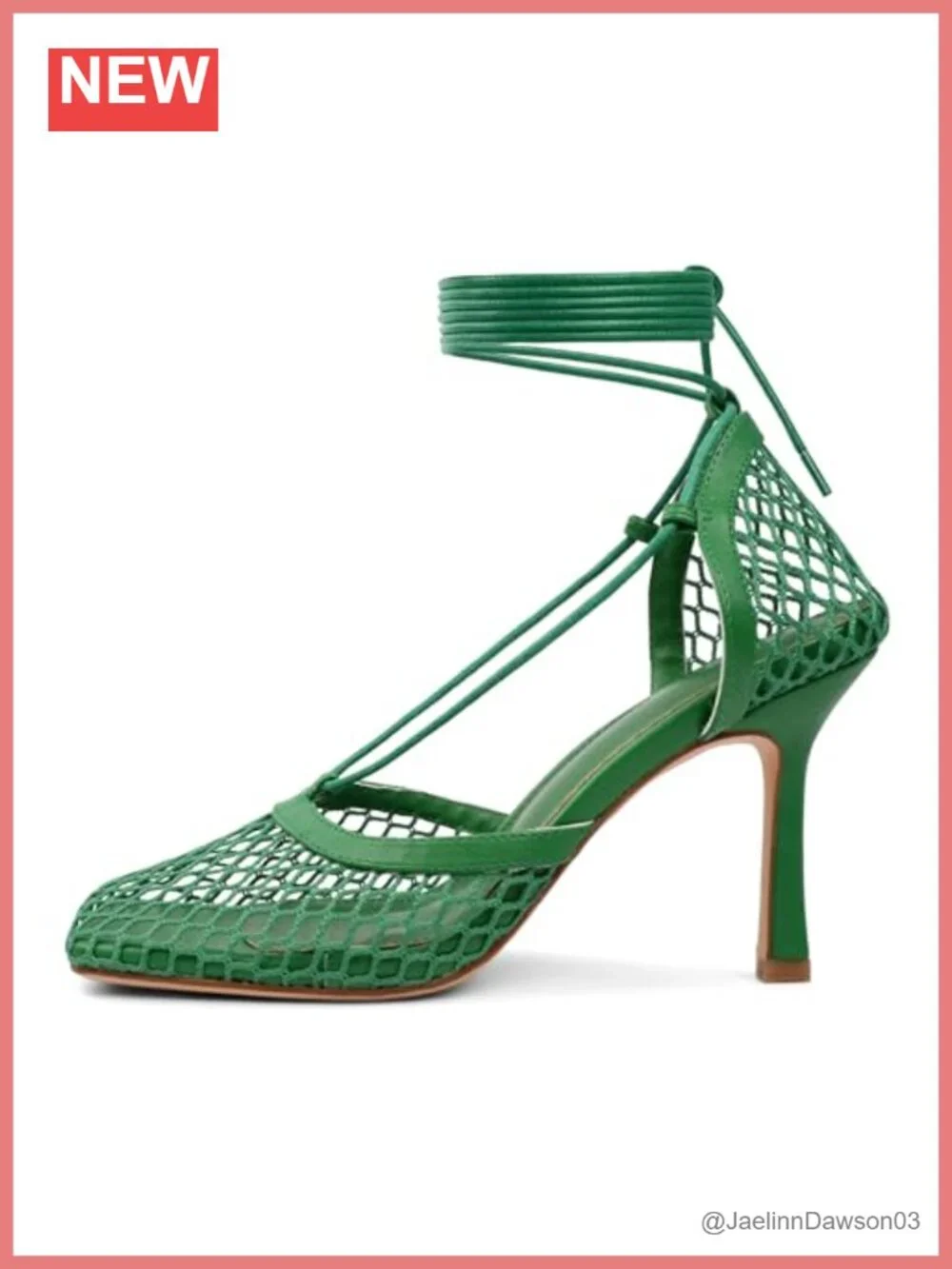 Strappy Stiletto Heels Sandals Closed Toe Lace Up Square Toe 3.5 Inch